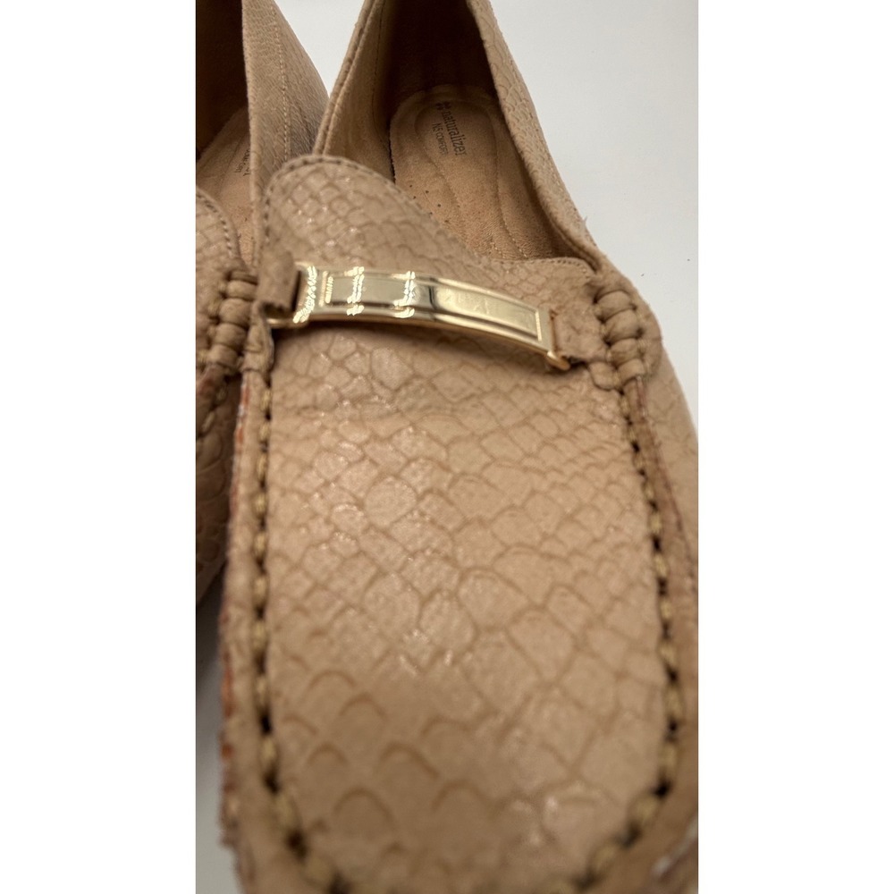 Naturalizer Gadget Tan Snakeskin Embossed Gold Bit Loafers Womens 9.5W Beige - Picture 6 of 6